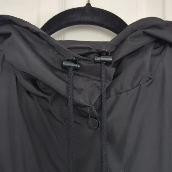 Merona Water Resistant Hooded Rain Jacket Size S Black - Picture 6 of 11